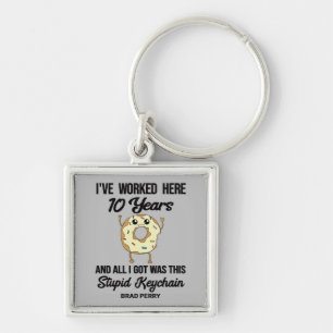 10 Year Work Anniversary Personalized with Name Key Ring