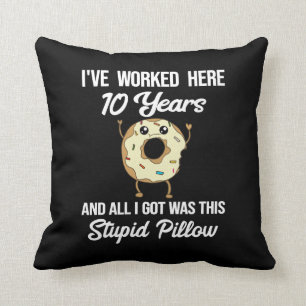 10 Year Work Anniversary Tenth Employee Gift Cushion