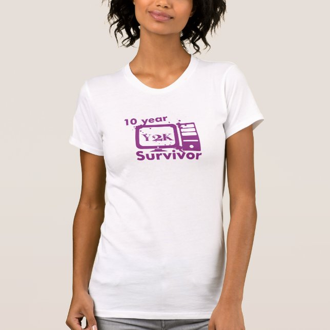 10 Year Y2K Survivor {Purple} T-Shirt (Front)