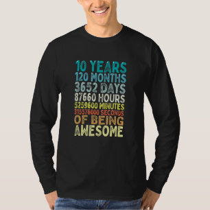 10 Years 120 Months Of Being Awesome 10th Birthday T-Shirt