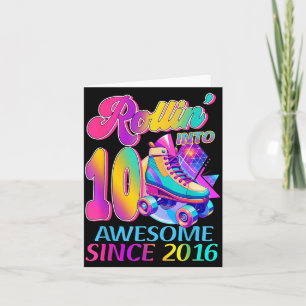 10 Years Awesome Since 2016 Hockey Theme Birthday Card