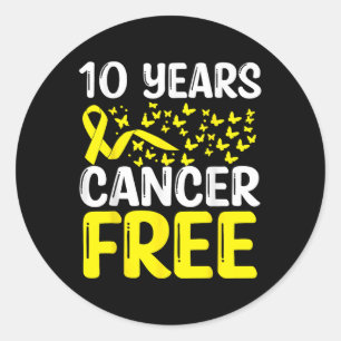 10 Years Bone Cancer Free Bone Cancer Survivor Awa Classic Round Sticker