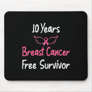 10 Years Breast Cancer Free Pink Breast Cancer Sur Mouse Pad
