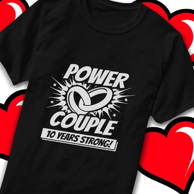 10 Years Comic Super Power Couple 10th Anniversary T-Shirt (Creator Uploaded)