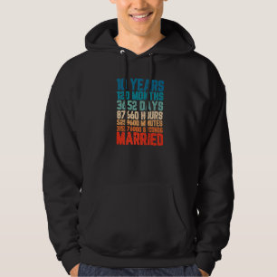 10 Years Married Husband Wife Wedding Anniversay Hoodie