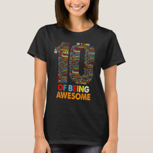 10 Years Of Being Awesome 120 Months 10th Birthday T-Shirt