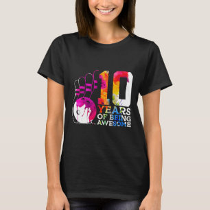 10 Years Of Being Awesome Bowling 10th Birthday T-Shirt