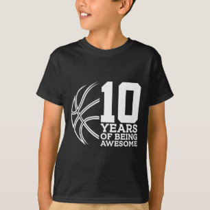 10 Years Of Being Awesome Bysketbyll 10th Birthday T-Shirt