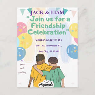 10 Years of Friendship Celebration   Best Friends  Holiday Postcard