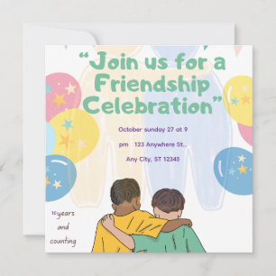 10 Years of Friendship Celebration Best Friends Invitation