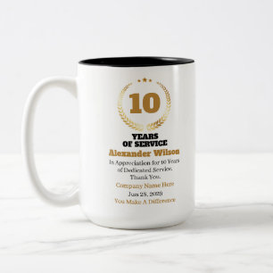 10 Years of Service Employee Appreciation – Custom Two-Tone Coffee Mug