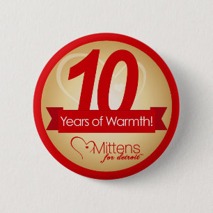 10 Years of Warmth with Mittens for Detroit Pin