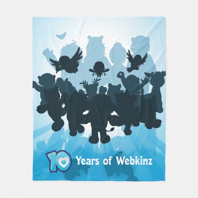 10 Years of Webkinz Silhouette Fleece Blanket (Front)
