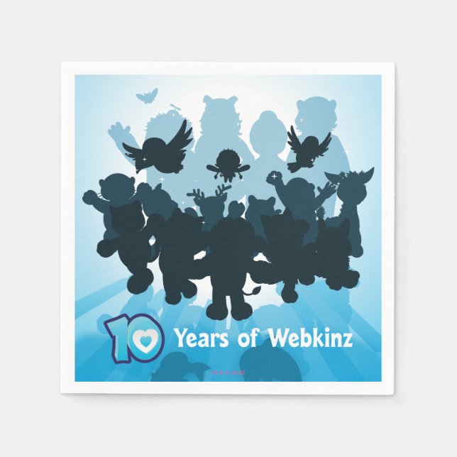 10 Years of Webkinz Silhouette Napkin (Front)