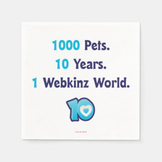 10 Years of Webkinz Stats Napkin