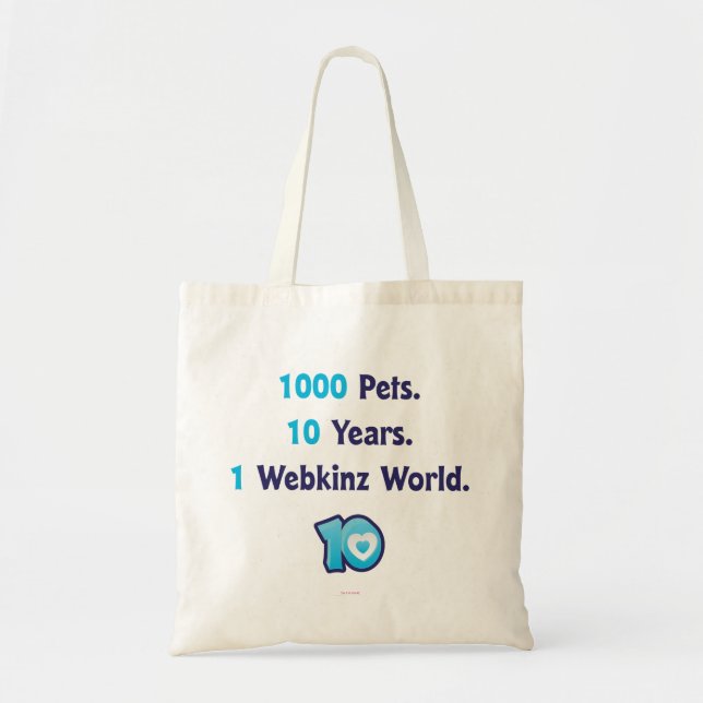 10 Years of Webkinz Stats Tote Bag (Front)