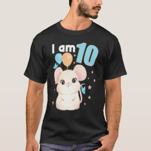 10 Years Old 10 Birthday Outfit Boy Girl Mice Mous T-Shirt