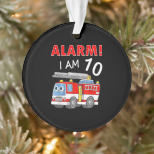 10 Years Old 10th Birthday Boy Girl Firefighter Ornament