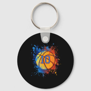 10 Years Old 10th Birthday Bysketbyll Gift For Boy Key Ring