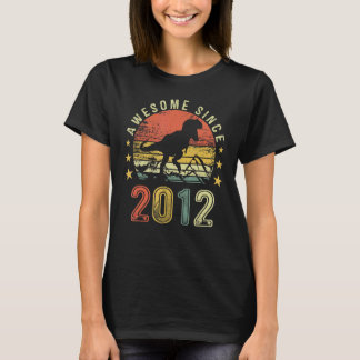 10 Years Old Awesome Since 2012 10th Birthday Dino T-Shirt