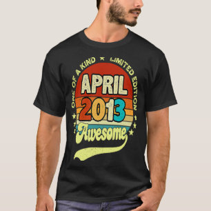 10 Years Old Awesome Since April 2013 10th Birthd T-Shirt