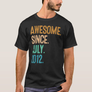 10 Years Old  Awesome Since July 2012 10th Birthda T-Shirt