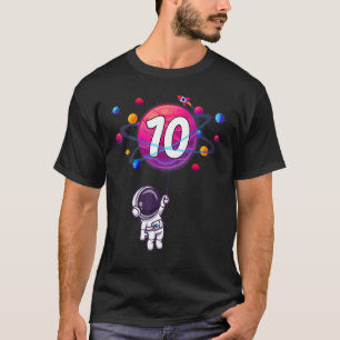 10 Years Old Birthday  10th Birthday Boy  Astronau T-Shirt