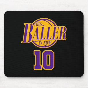 10 Years Old Birthday Basketball Baller Purple And Mouse Pad
