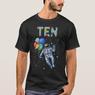 10 Years Old Birthday Boy  Astronaut 10th Birthday T-Shirt