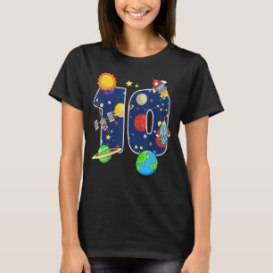 10 Years Old Birthday Boy  Astronaut 10th Birthday T-Shirt