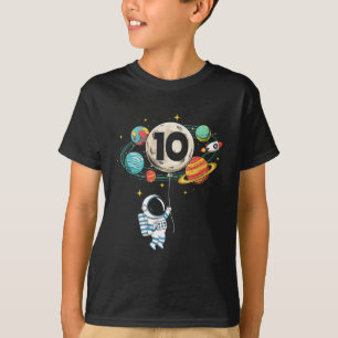 10 Years Old Birthday Boy Astronaut Space 10th Bir T-Shirt