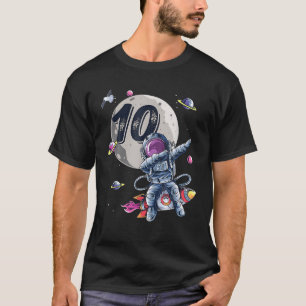 10 Years Old Birthday Boy Gifts Astronaut 10Th Bir T-Shirt