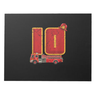10 Years Old Birthday Boy Gifts Firefighter Notepad