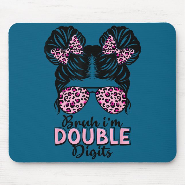10 years old birthday bruh double digits 10th mouse pad (Front)