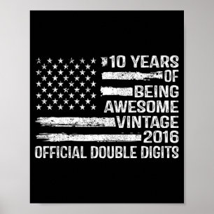 10 years old birthday double digits 10th birthday  poster