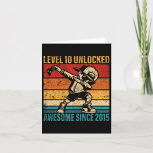 10 Years Old Birthday Gamer Dabbing Boy 10th Level Card