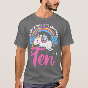 10 Years Old Birthday Girls Rainbow Unicorn 10th B T-Shirt