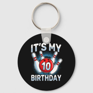 10 Years Old Bowling 10th Birthday Party Boys Girl Key Ring
