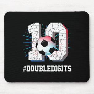 10 Years Old Boy 10 Double Digits Birthday Soccer Mouse Pad