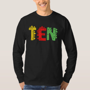 10 Years Old Boy Dinosaur Rex 10th Birthday Kids T-Shirt