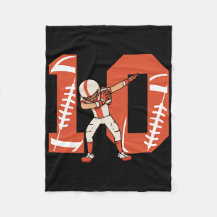 10 Years Old Boy Football Player 10th Football Bir Fleece Blanket