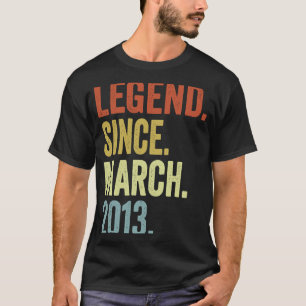 10 Years Old Boy Legend Since March 2013 10th Birt T-Shirt
