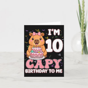 10 Years Old Capy Birthday To Me 10th Birthday Cap Card