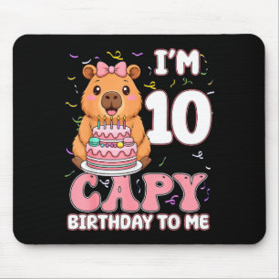 10 Years Old Capy Birthday To Me 10th Birthday Cap Mouse Pad
