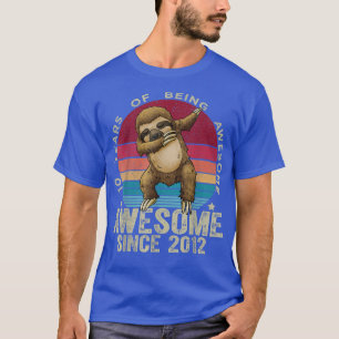 10 Years Old Dabbing Sloth 10th Birthday Kids Unic T-Shirt