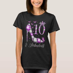 10 Years Old & Fabulous 10th Birthday High Heel Bu T-Shirt