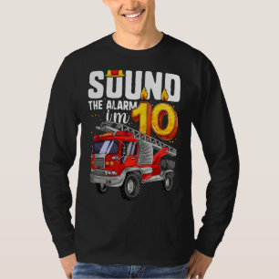 10 Years Old Firetruck Birthday Boy Firefighter T-Shirt