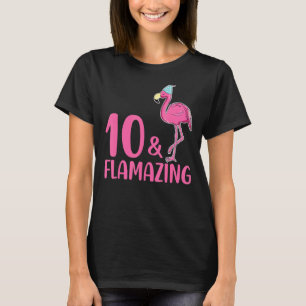 10 Years Old Flamazing 10th Birthday Flamingo Pu T-Shirt