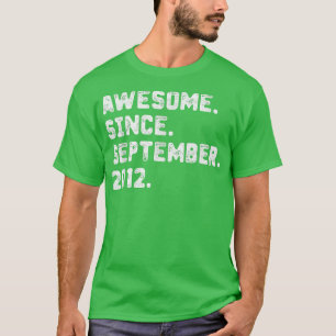 10 Years Old Gift Awesome Since September 2012 10t T-Shirt