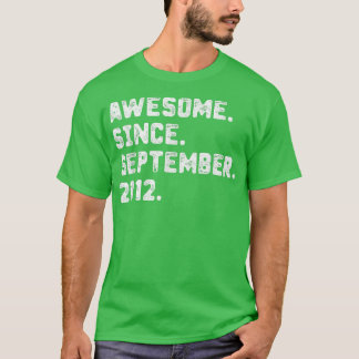 10 Years Old Gift Awesome Since September 2012 10t T-Shirt